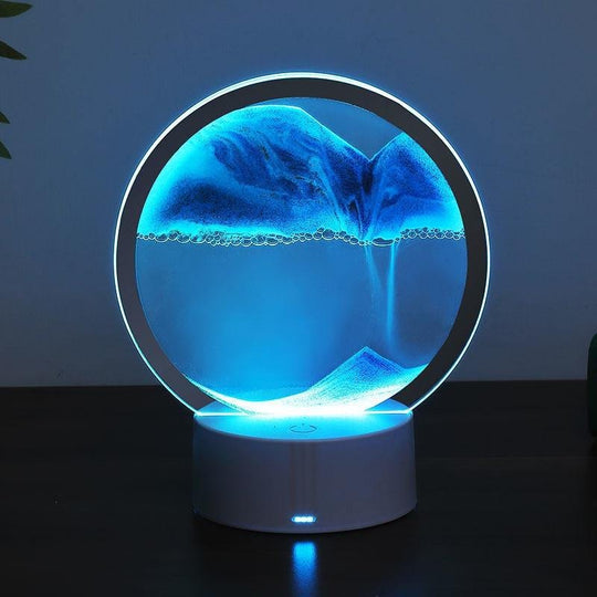 Moving Sand Painting Hourglass Sandscape 3D Led Table Lamp In Motion Lamp Decor