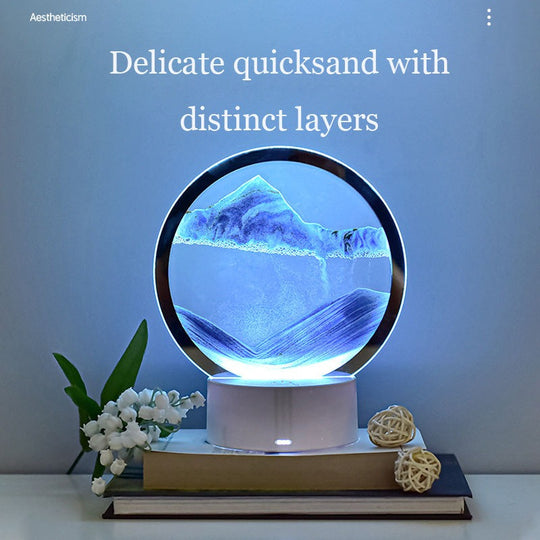 Moving Sand Painting Hourglass Sandscape 3D Led Table Lamp In Motion Lamp Decor