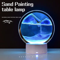Moving Sand Painting Hourglass Sandscape 3D Led Table Lamp In Motion Lamp Decor(10 Pack)