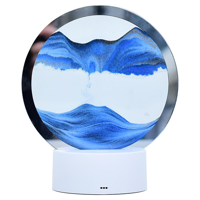 Moving Sand Painting Hourglass Sandscape 3D Led Table Lamp In Motion Lamp Decor