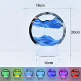 Moving Sand Painting Hourglass Sandscape 3D Led Table Lamp In Motion Lamp Decor
