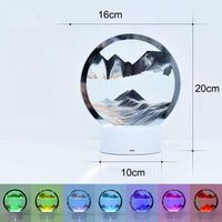 Moving Sand Painting Hourglass Sandscape 3D Led Table Lamp In Motion Lamp Decor