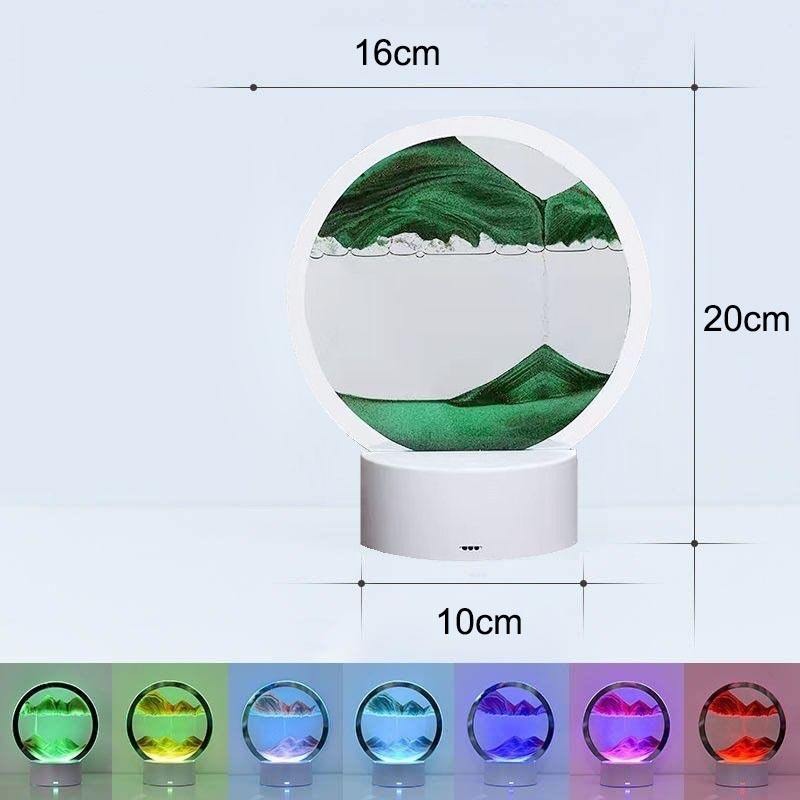 Moving Sand Painting Hourglass Sandscape 3D Led Table Lamp In Motion Lamp Decor