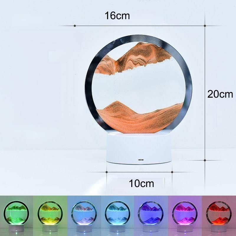 Moving Sand Painting Hourglass Sandscape 3D Led Table Lamp In Motion Lamp Decor