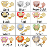 Gold Sublimation Blanks Pacifier luxury pacifier for baby Personalized Bling Baby Feeder Pacifier Clip(Bulk 3 Sets)