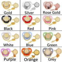 Gold Sublimation Blanks Pacifier luxury pacifier for baby Personalized Bling Baby Feeder Pacifier Clip(10 Pack)