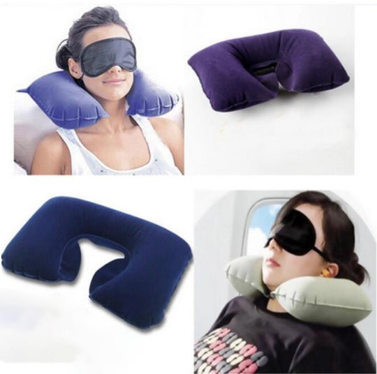 Inflatable Neck Pillow for Traveling, Portable Head and Neck Support Pillows, Suitable for Sleep Rest, Airplane, Car, Office and Outdoor