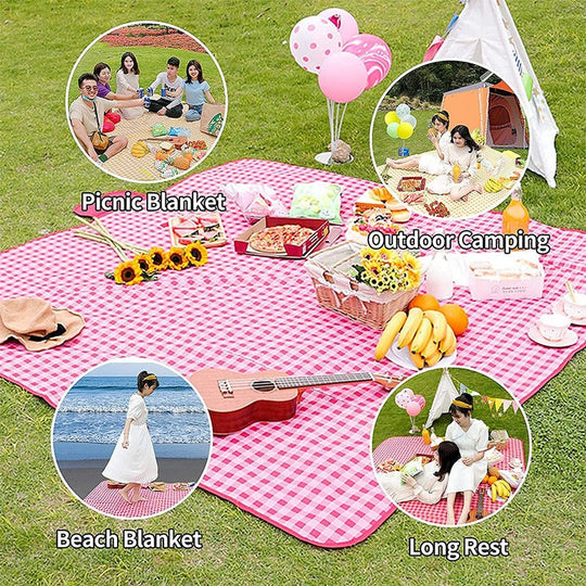 Foldable Travel Beach Picnic Blanket for Outdoor(Bulk 3 Sets)