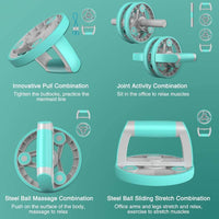 Automatic rebound abdominal roller wheel & Ab Wheel Slide 4 wheel roller with resistance band(10 Pack)