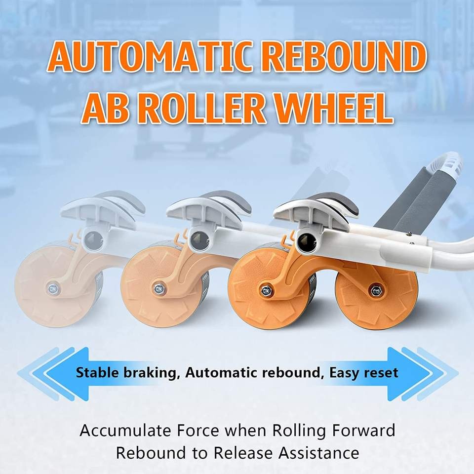 Automatic rebound abdominal roller wheel & Ab Wheel Slide 4 wheel roller with resistance band(Bulk 3 Sets)