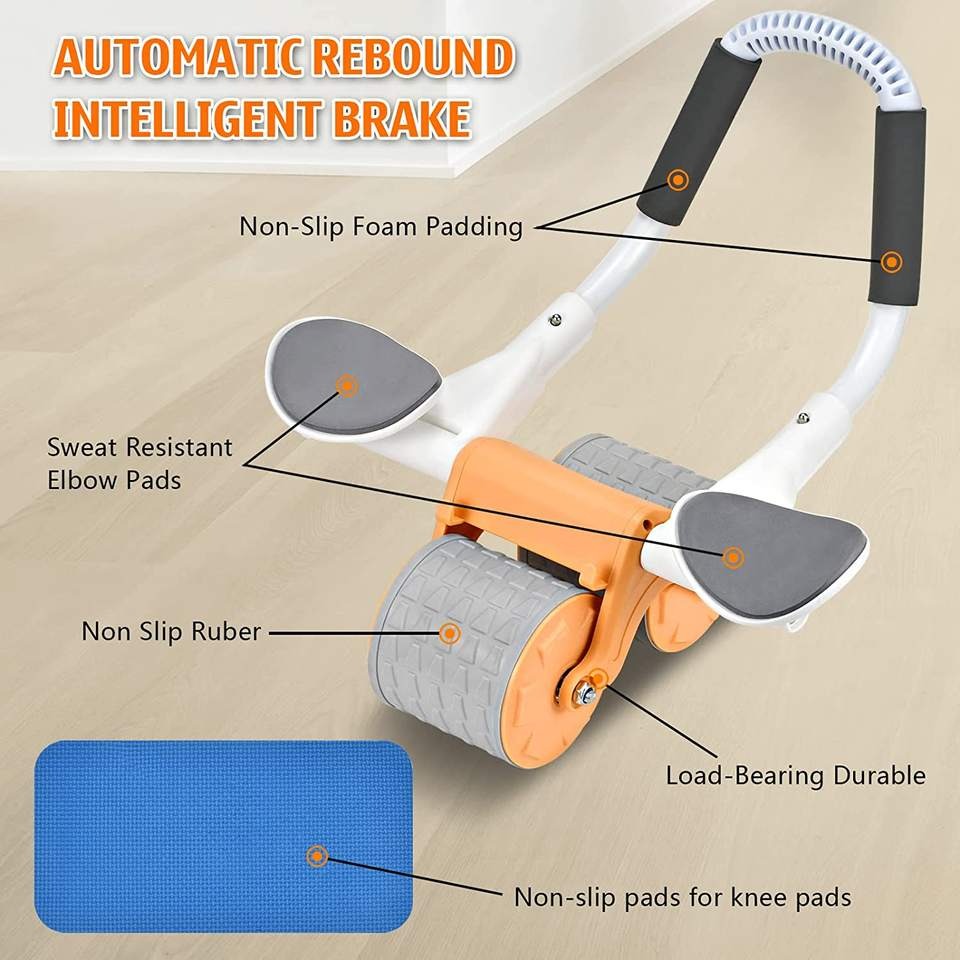 Automatic rebound abdominal roller wheel & Ab Wheel Slide 4 wheel roller with resistance band(Bulk 3 Sets)