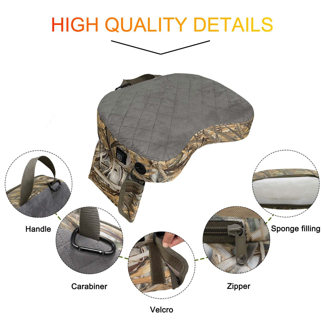 Cushion with USB Charging Port Outdoor Portable Third Gear Controllable Temperature Hunting Camping Heated (Bulk 3 Sets)