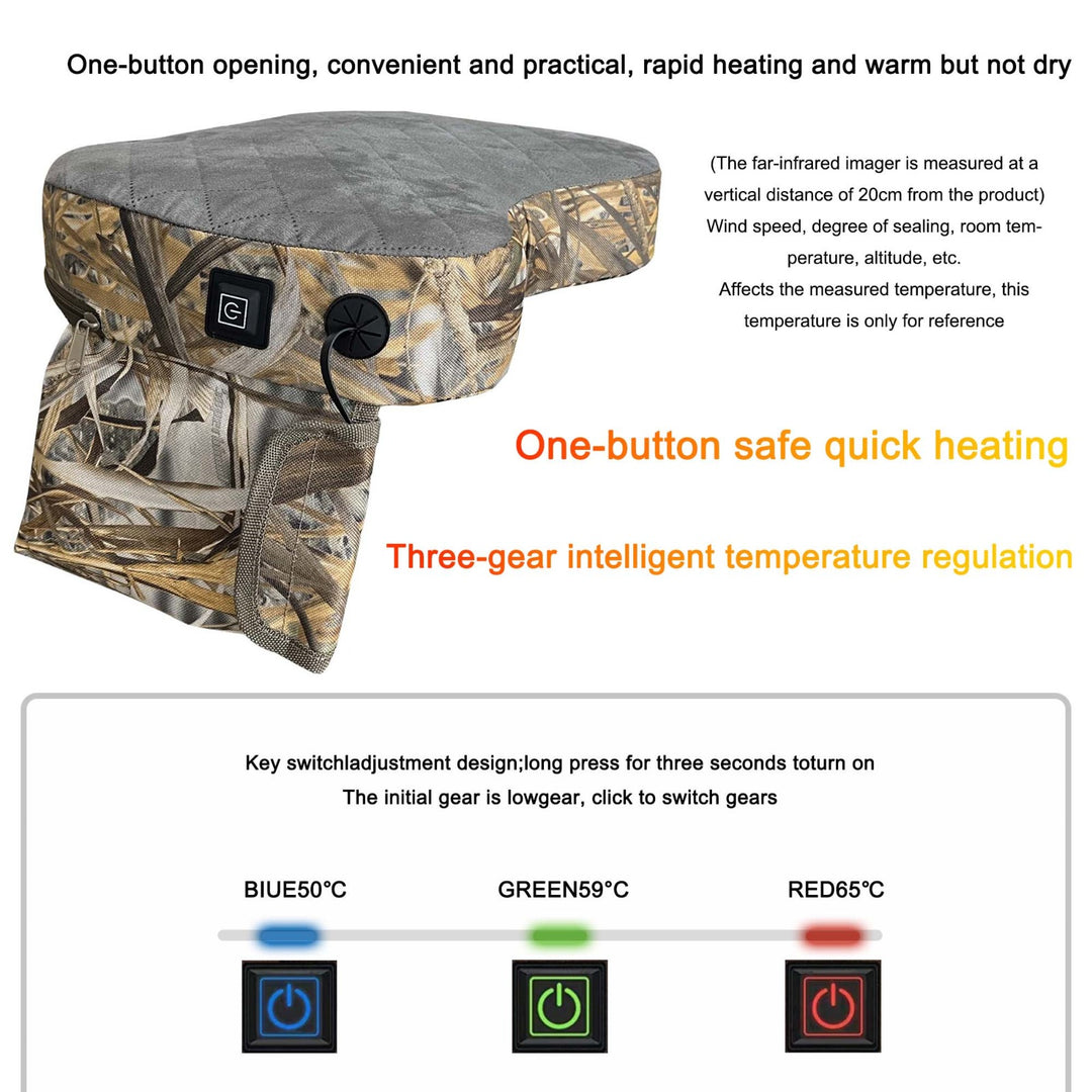 Cushion with USB Charging Port Outdoor Portable Third Gear Controllable Temperature Hunting Camping Heated