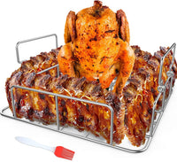 Barbecue BBQ Tools Stainless Steel Chicken Rib Rosting Stand Rack