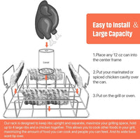 Barbecue BBQ Tools Stainless Steel Chicken Rib Rosting Stand Rack