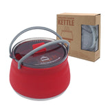 Portable camping kettle cookware set collapsible silicone kettle 1L(Bulk 3 Sets)