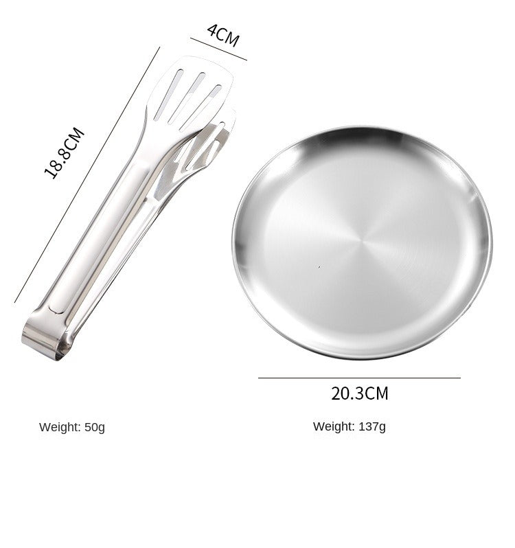 Camping lightweight Stainless Steel Flatware Set Knife Fork Spoon Plate Silverware Dinnerware (Bulk 3 Sets)