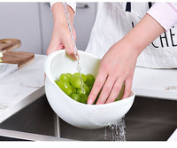Sieves and Strainers Rice Washing Bowl Strainer Drain Basket(Bulk 3 Sets)