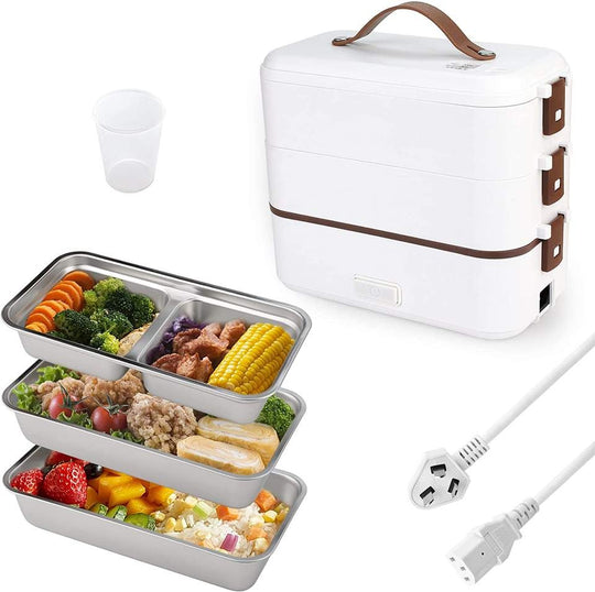 Heated Lunch Box 800 ml Self Cooking Electric Lunch Box, Portable Food Warmer for On-the-Go 2 Layers