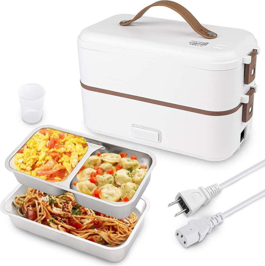 Heated Lunch Box 800 ml Self Cooking Electric Lunch Box, Portable Food Warmer for On-the-Go 2 Layers