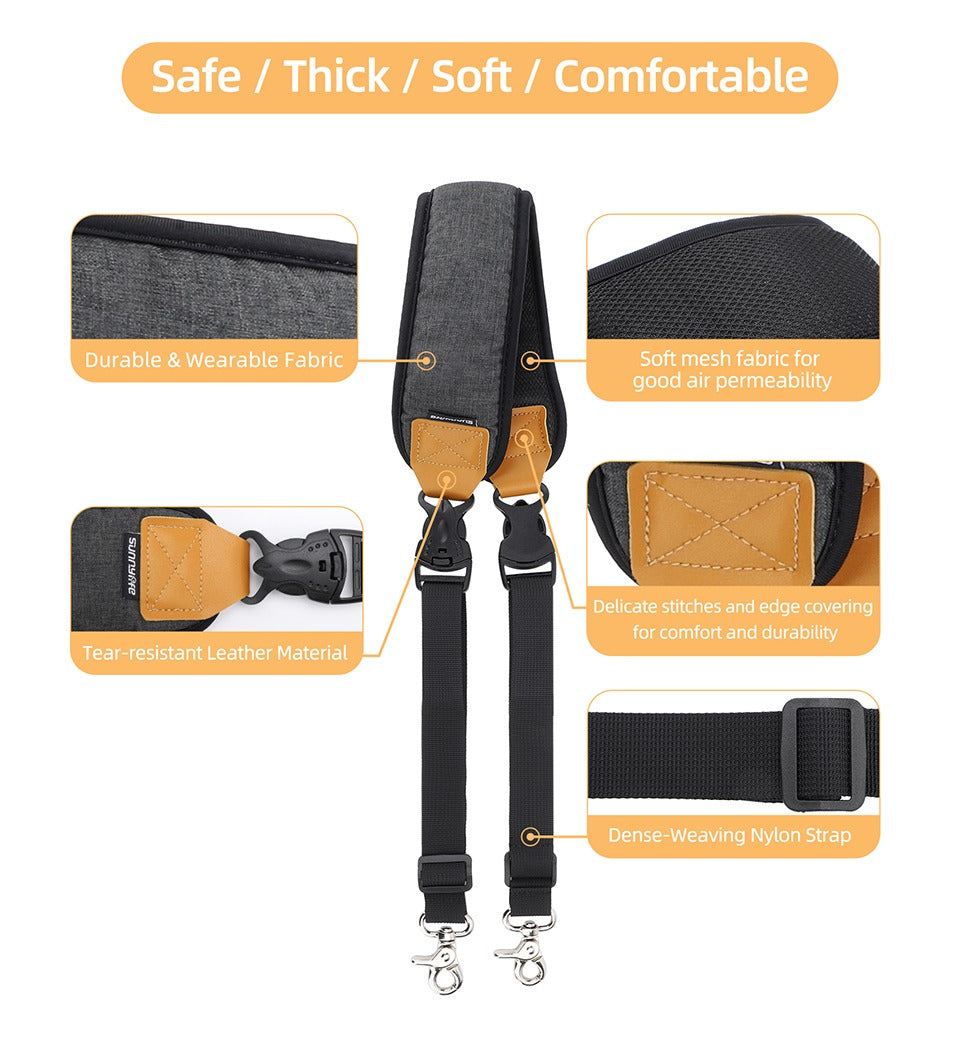 High Grade Handheld Gimbal Stabilizer Neck Shoulder Strap with Dual Hook Adjustable Buckle for RS3 Mini (Bulk 3 Sets)