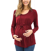 Long Sleeve T-shirt Elegant Double Layer For Breastfeeding Pregnancy Maternity Clothes For Mom(10 Pack)
