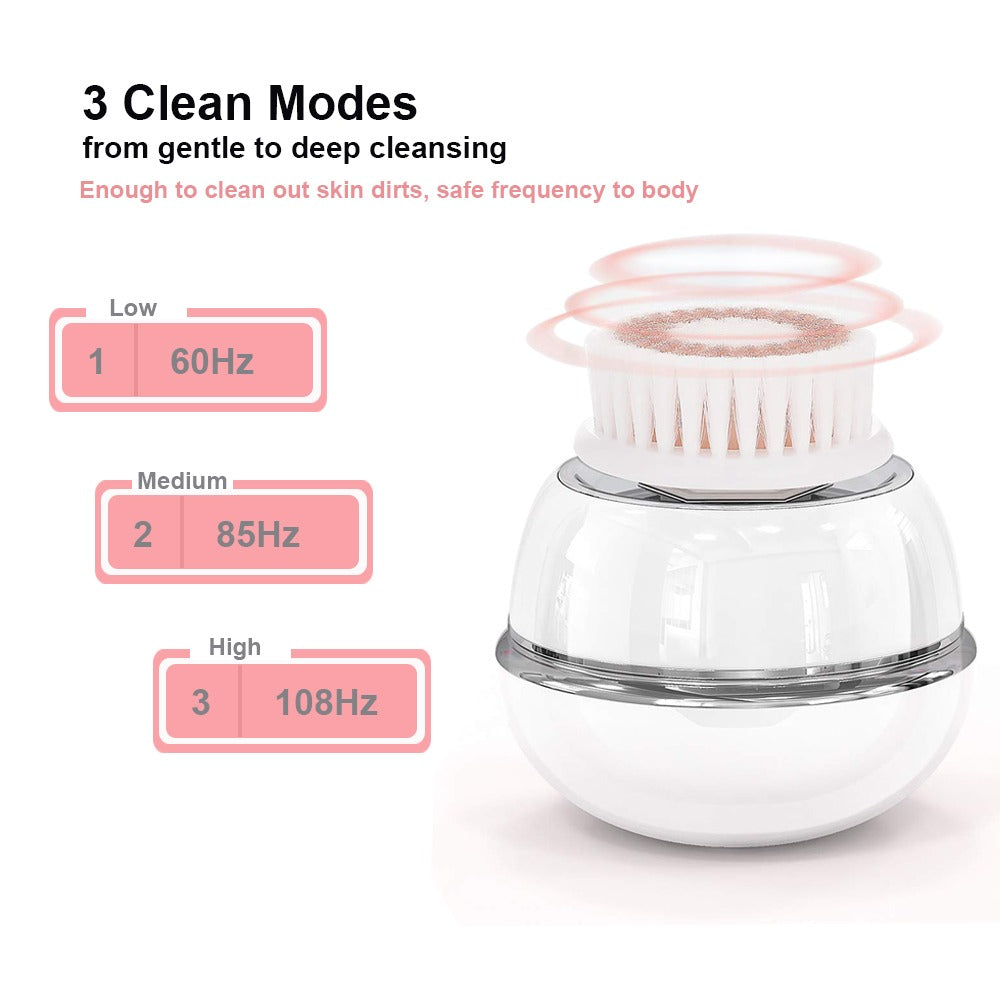 Electric Rechargeable Sonic Scrubber Silicone Facial Cleansing Brush For Face Cleaning Skin Pore Shrinking