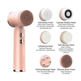 Rotating Waterproof Facial Cleansing Spin Roller Sonic Massager Cleaner Brush Silicone Electric Face Brush Cleanser(Bulk 3 Sets)