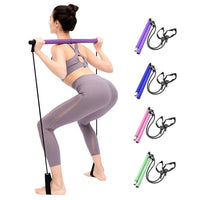 Indoor Exercise Portable Multi functional Yoga Stick Pilates Bar Kit with Resistance Band(Bulk 3 Sets)