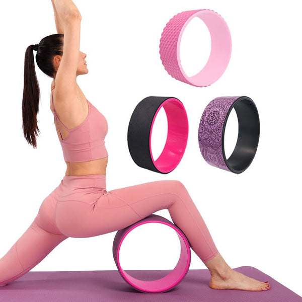 High Quality Yoga wheel non slip fitness colorful gym exercise back pain stretch(Bulk 3 Sets)