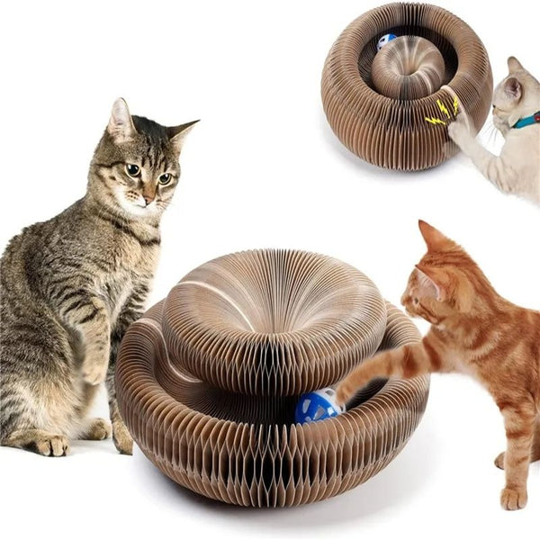Perfect gift Magic Organ Cat Claw Board Foldable Cat Scratch Board Interactive Scratcher Cat Toy With Bell