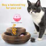 Cat Claw Board Foldable Cat Scratch Board & Cat Wheel funy Scratching board With Balls(Bulk 3 Sets)