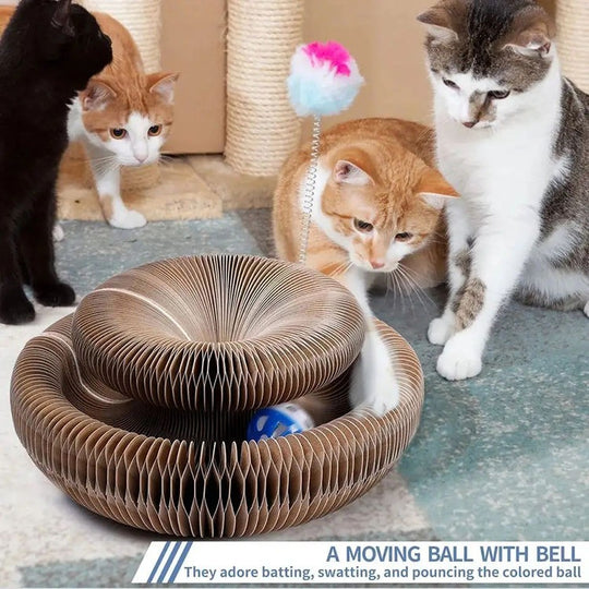 Cat Claw Board Foldable Cat Scratch Board & Cat Wheel funy Scratching board With Balls