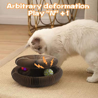 Perfect gift Magic Organ Cat Claw Board Foldable Cat Scratch Board Interactive Scratcher Cat Toy With Bell(10 Pack)