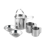 Perfect Camping 5 pcs set Stainless Steel Pot with Collapsible Handle and Lid(10 Pack)