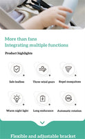 Stroller Fan Student Dormitory Silent Usb Clip Octopus Children Handheld Stroller Fan Leafless(10 Pack)