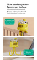 Stroller Fan Student Dormitory Silent Usb Clip Octopus Children Handheld Stroller Fan Leafless(10 Pack)