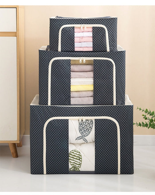 Oxford cloth Steel Frame Stackable Container Organizer quilt storage box(10 Pack)