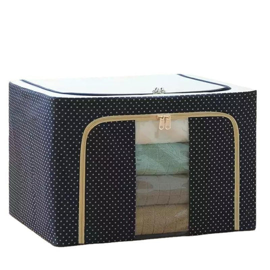 Oxford cloth Steel Frame Stackable Container Organizer quilt storage box(Bulk 3 Sets)