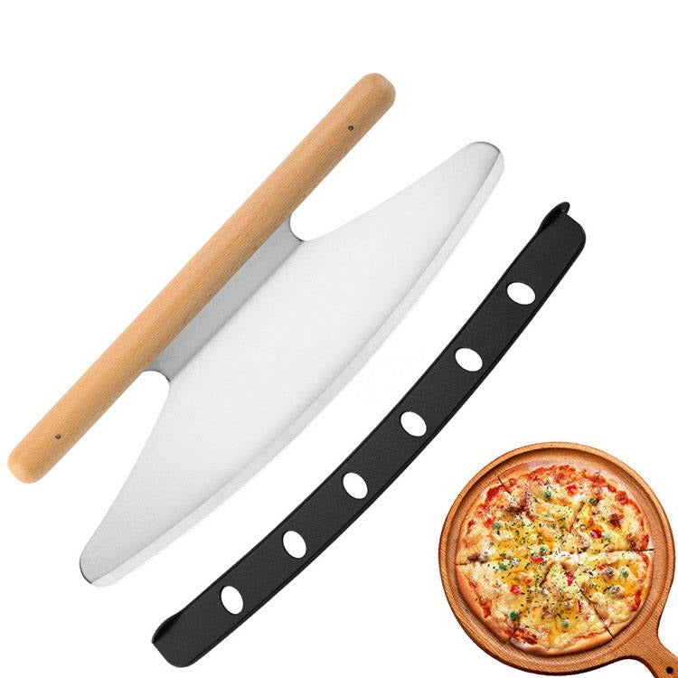 Professional Grade Design Pizza Tools Stainless Steel Rocker with Blade Protective Cover(Bulk 3 Sets)