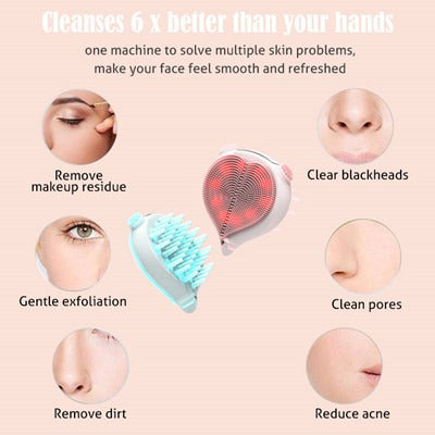 Luxury facial beauty cleanser soft silicone head double sided(10 Pack)