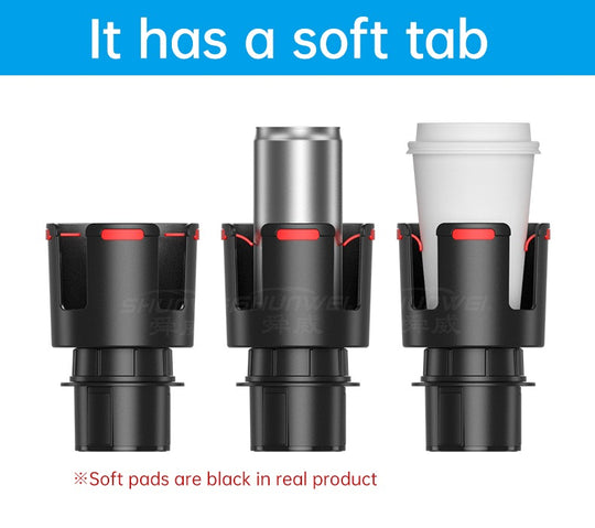 Car Cup Holder Expander with Tray 360°Rotating Table Adjustable Base