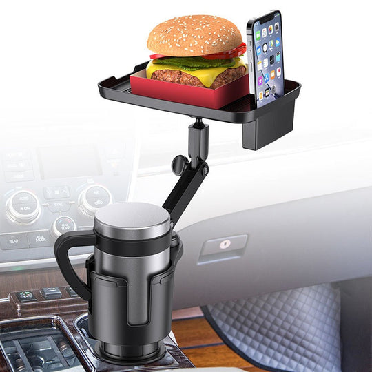 Car Cup Holder Expander with Tray 360°Rotating Table Adjustable Base(Bulk 3 Sets)