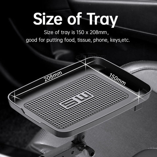 Car Cup Holder Expander with Tray 360°Rotating Table Adjustable Base