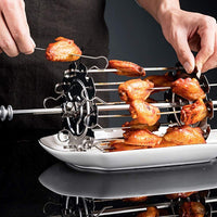BBQ Steel Metal Roaster Rotisserie Skewers Needle Cage Oven Rotisserie Motor Kebab Maker Grill