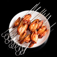 BBQ Steel Metal Roaster Rotisserie Skewers Needle Cage Oven Rotisserie Motor Kebab Maker Grill(Bulk 3 Sets)