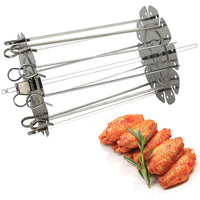 BBQ Steel Metal Roaster Rotisserie Skewers Needle Cage Oven Rotisserie Motor Kebab Maker Grill(Bulk 3 Sets)