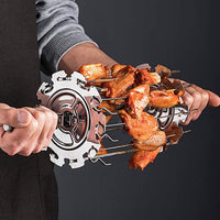 BBQ Steel Metal Roaster Rotisserie Skewers Needle Cage Oven Rotisserie Motor Kebab Maker Grill