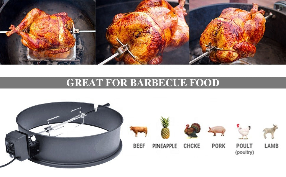 Kettle Rotisserie 22 Inch Style Portable Universal Rotisserie Spit