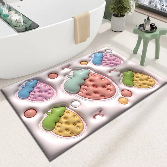 High Quality Diatom Mud 3D Pattern Non Slip Bath Rug with Design Washable Drying Cute Bathroom Mats